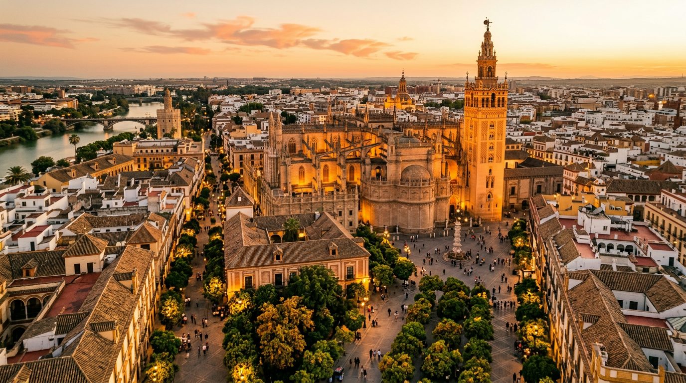 Seville, Spain at golden hour